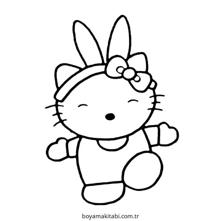 Hello Kitty boyama sayfası – çocuk aktivitesi, PDF indir
