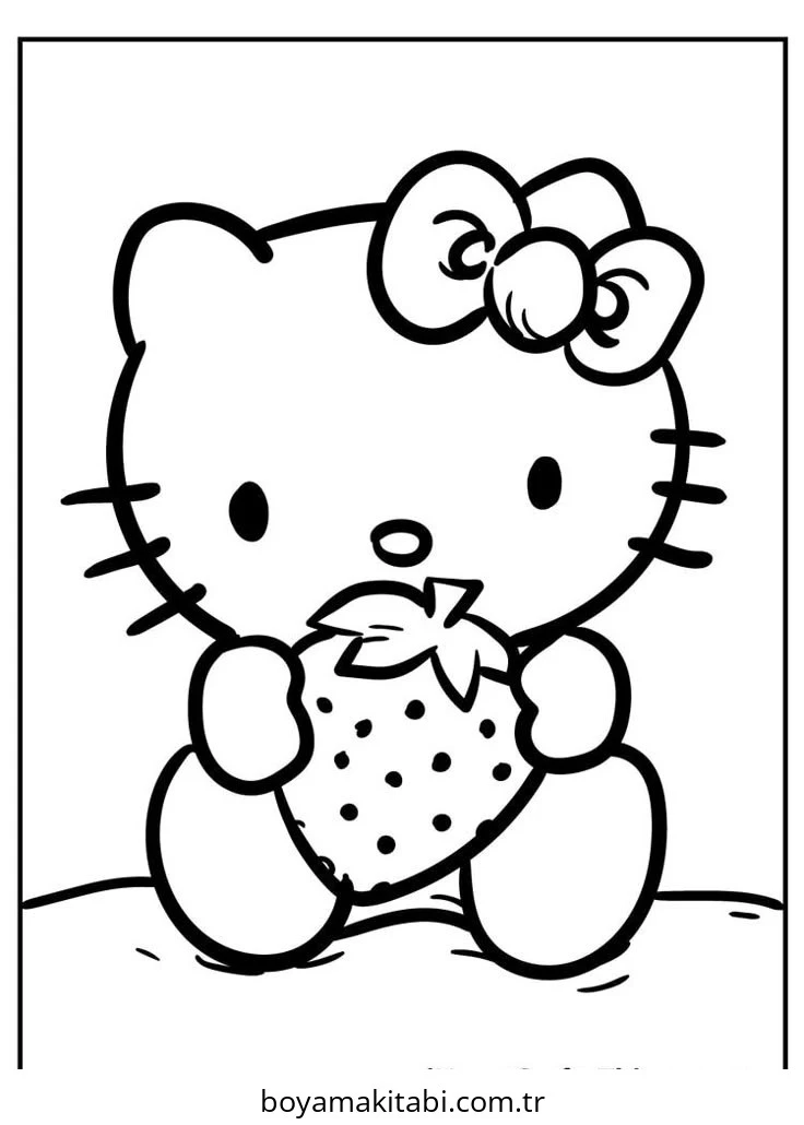 Hello Kitty boyama sayfası – boyama çalışması, yaratıcılığı geliştirir