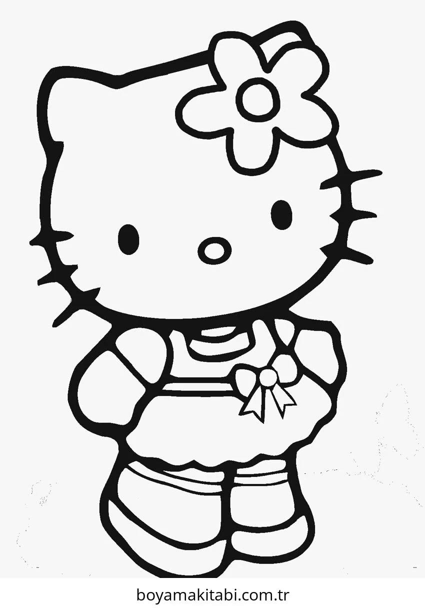 Hello Kitty boyama sayfası – renkli çizimler, okul öncesi