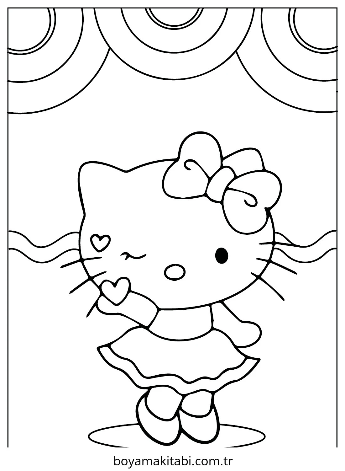 Hello Kitty boyama sayfası – ücretsiz yazdır, boyama etkinliği