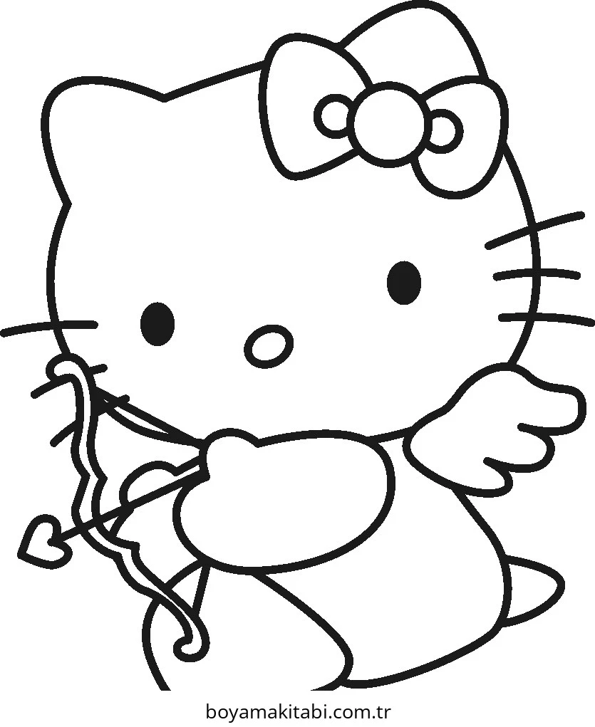Hello Kitty boyama sayfası – kolay boyama, eğitici aktivite