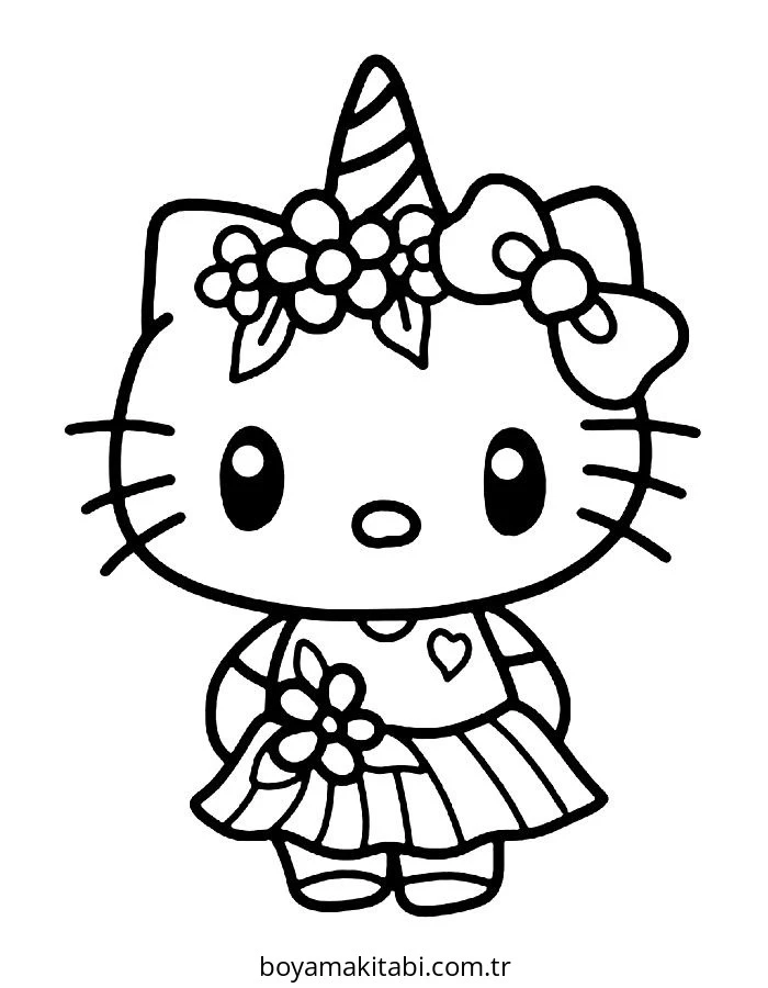 Hello Kitty boyama sayfası – okul öncesi, evde etkinlik