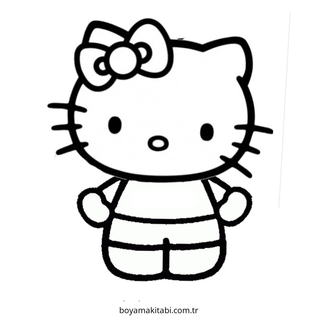Hello Kitty boyama sayfası – eğitici aktivite, yaratıcılık