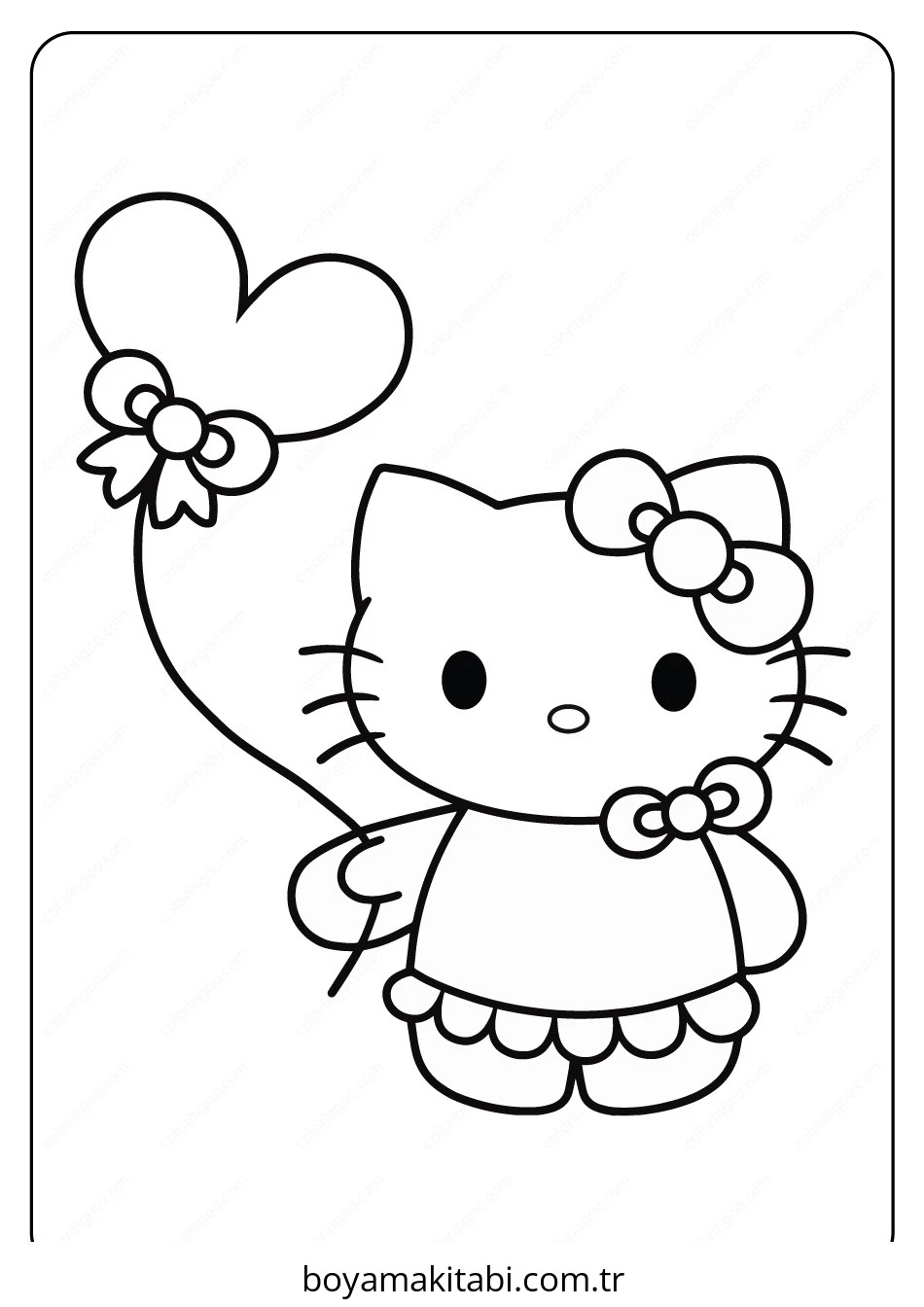 Hello Kitty boyama sayfası – keyifli zaman, renkli çizimler