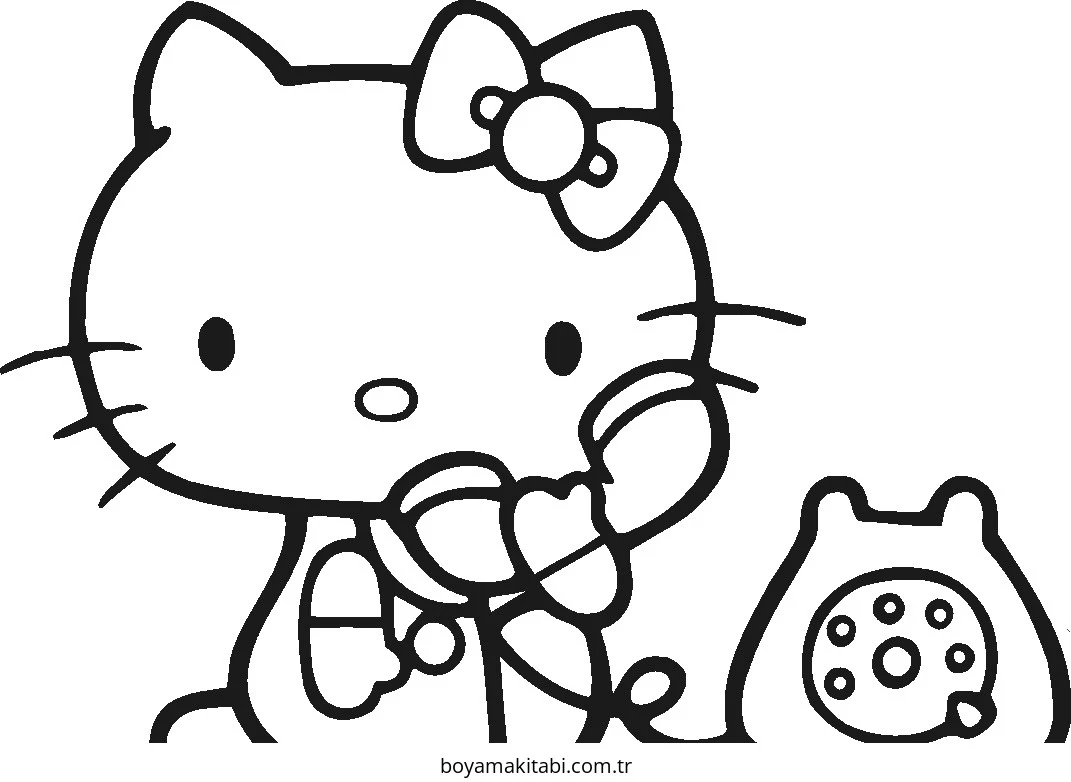 Hello Kitty boyama sayfası – kolay boyama, eğitici aktivite