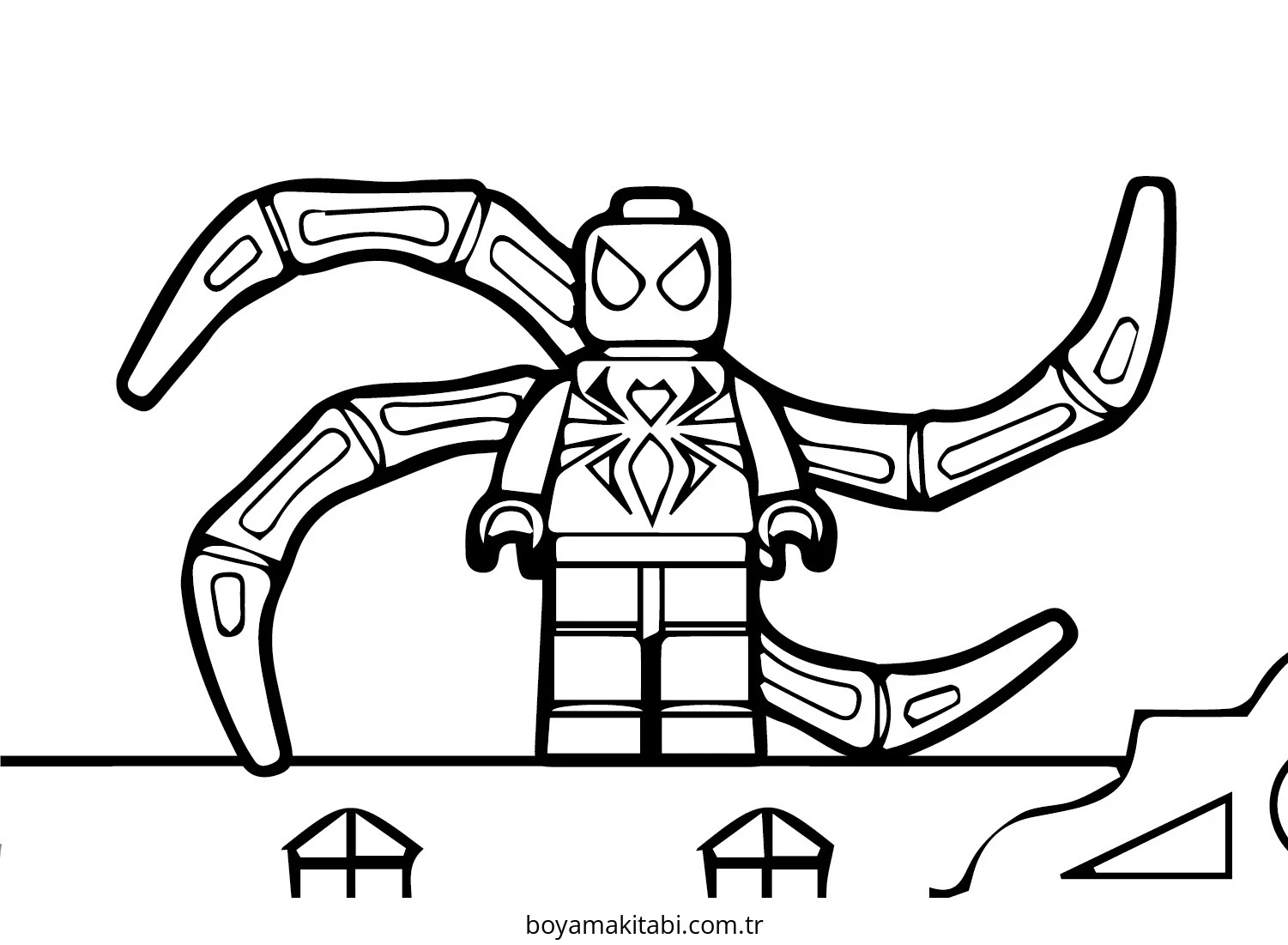 Spiderman boyama sayfası – renkli çizimler, okul öncesi