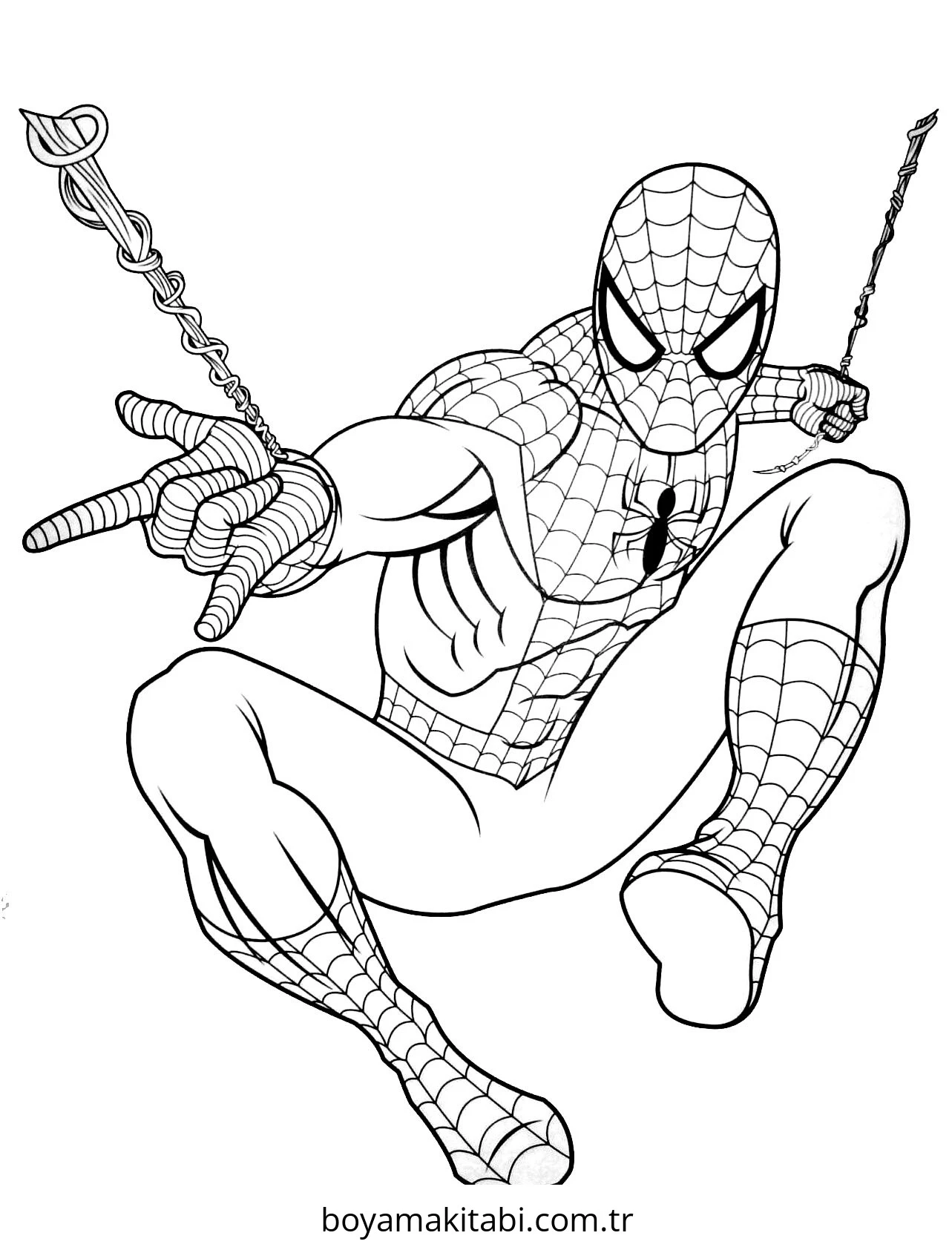Spiderman boyama sayfası – el becerilerini geliştirir, boyama çalışması