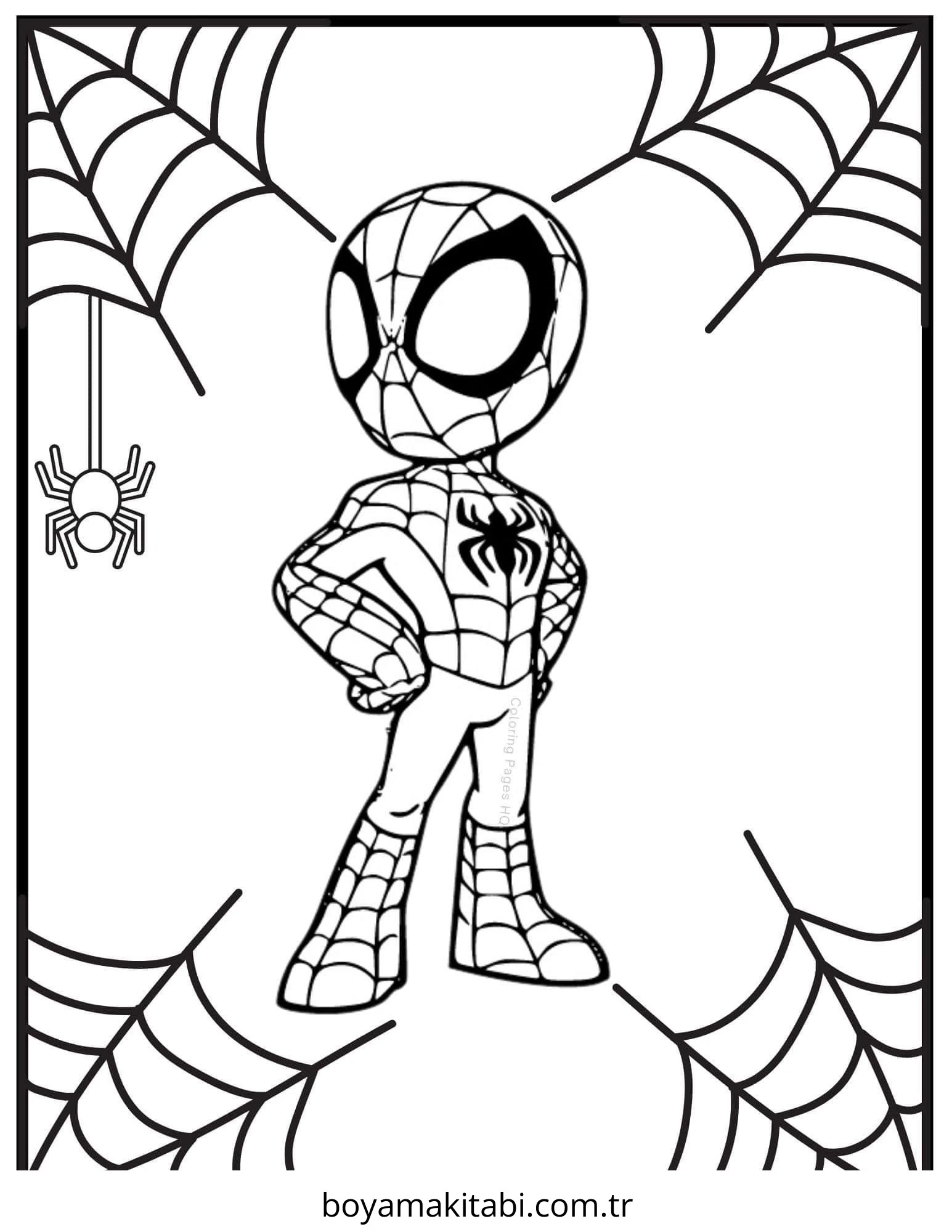 Spiderman boyama sayfası – sanatsal çalışma, çocuklar için