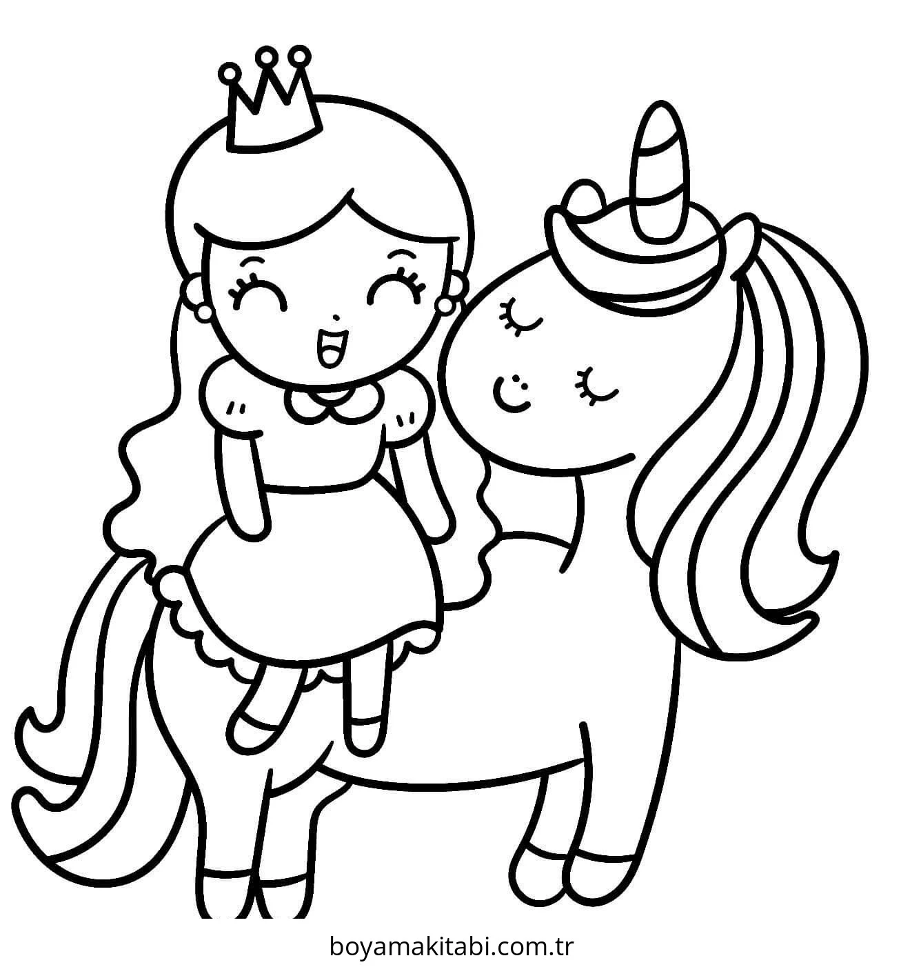 Unicorn boyama sayfası – okul öncesi, evde etkinlik