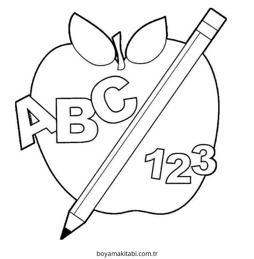 ABC boyama sayfası – kolay boyama, eğitici aktivite