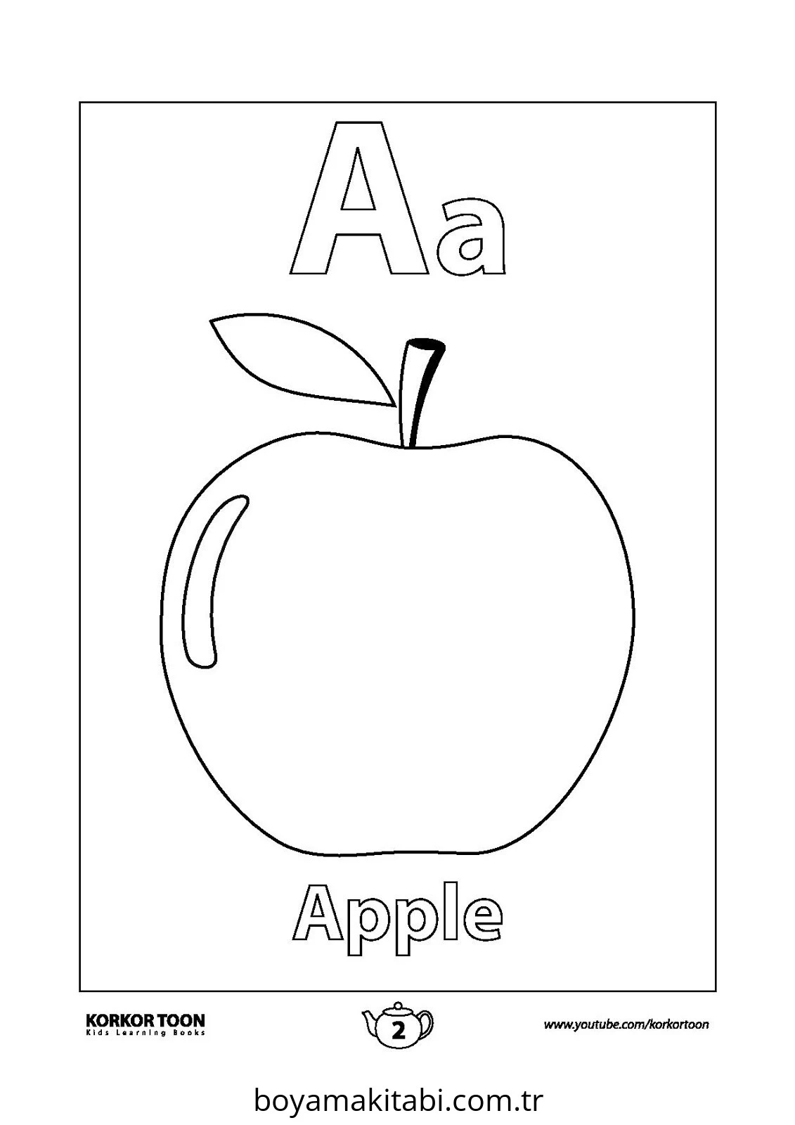 ABC boyama sayfası – okul öncesi, evde etkinlik
