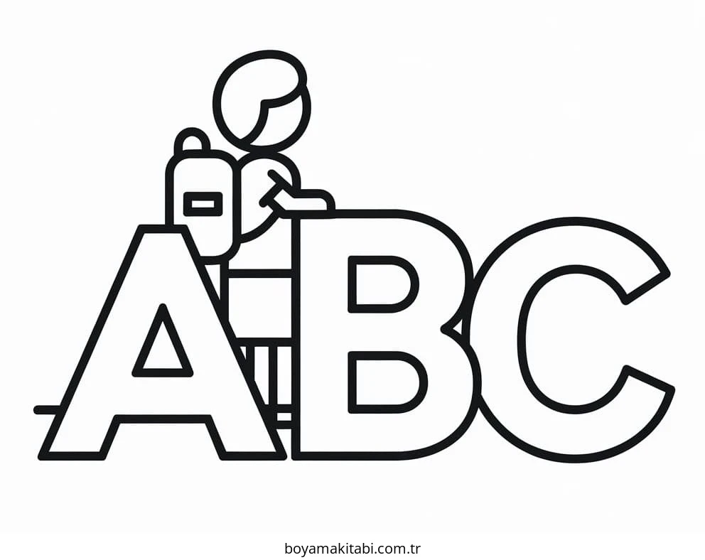 ABC boyama sayfası – eğitici aktivite, yaratıcılık