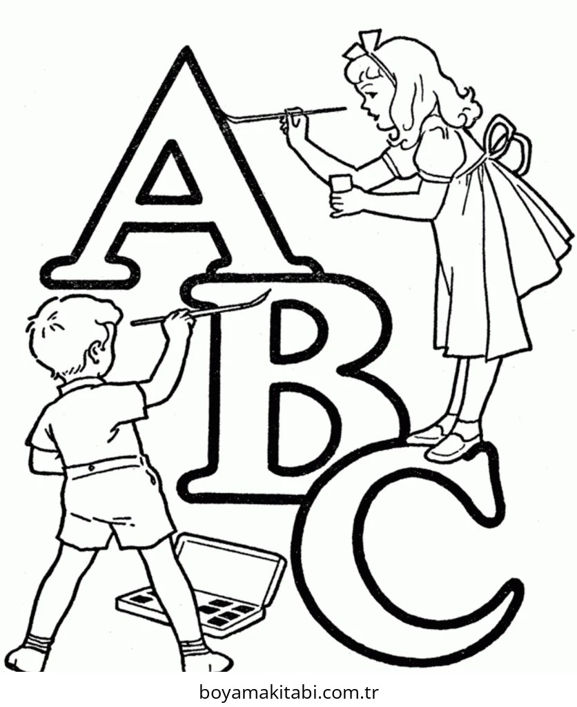 ABC boyama sayfası – boyama çalışması, yaratıcılığı geliştirir