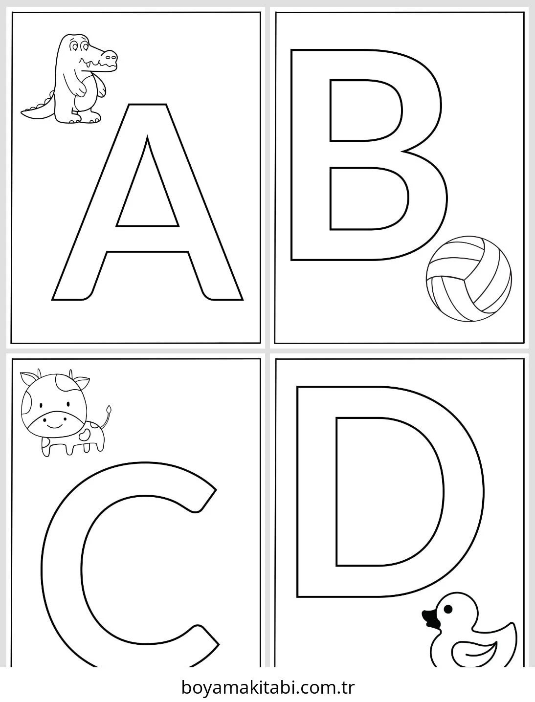 ABC boyama sayfası – boyama etkinliği, çocuk aktivitesi