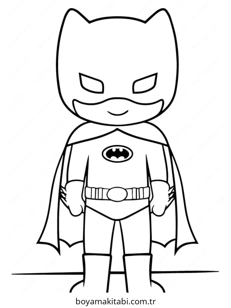 Batman boyama sayfası – sevimli karakter, sanatsal çalışma