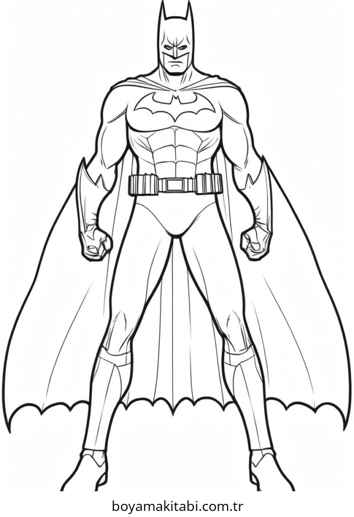 Batman boyama sayfası – sanatsal çalışma, çocuklar için