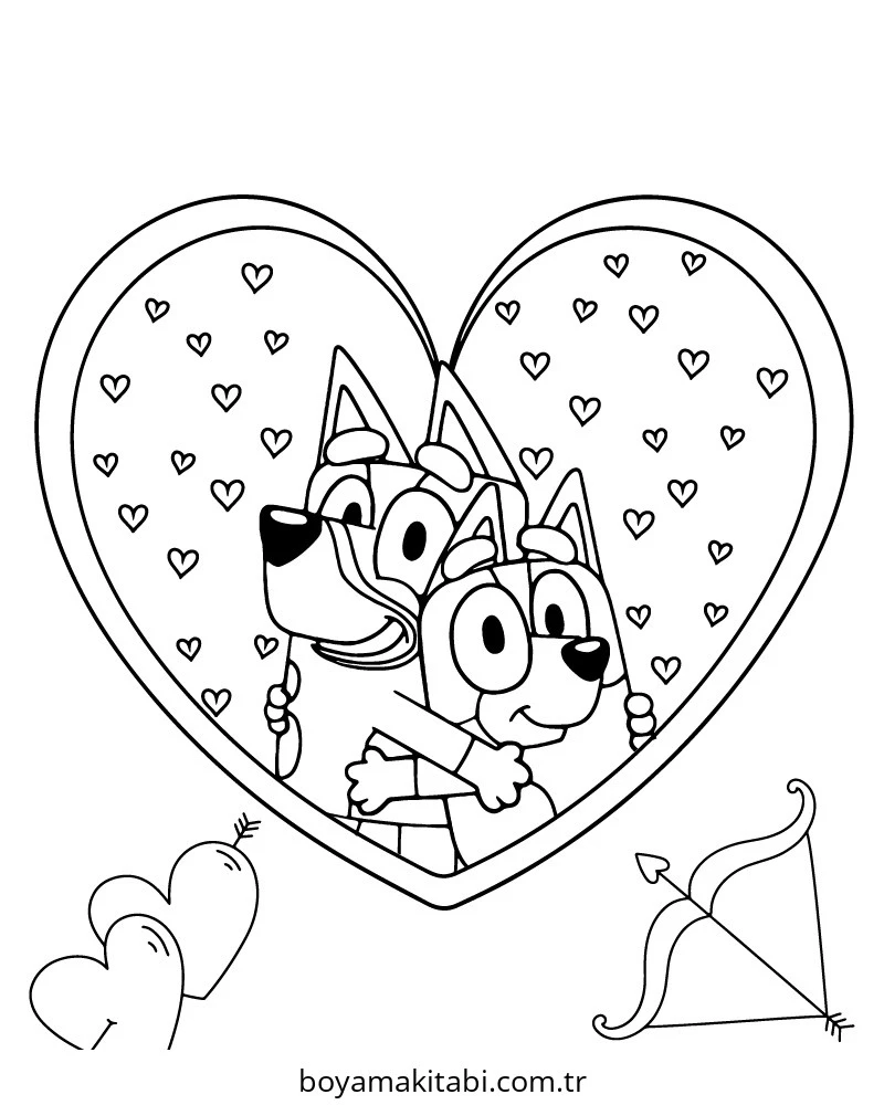 Bluey boyama sayfası – keyifli zaman, renkli çizimler