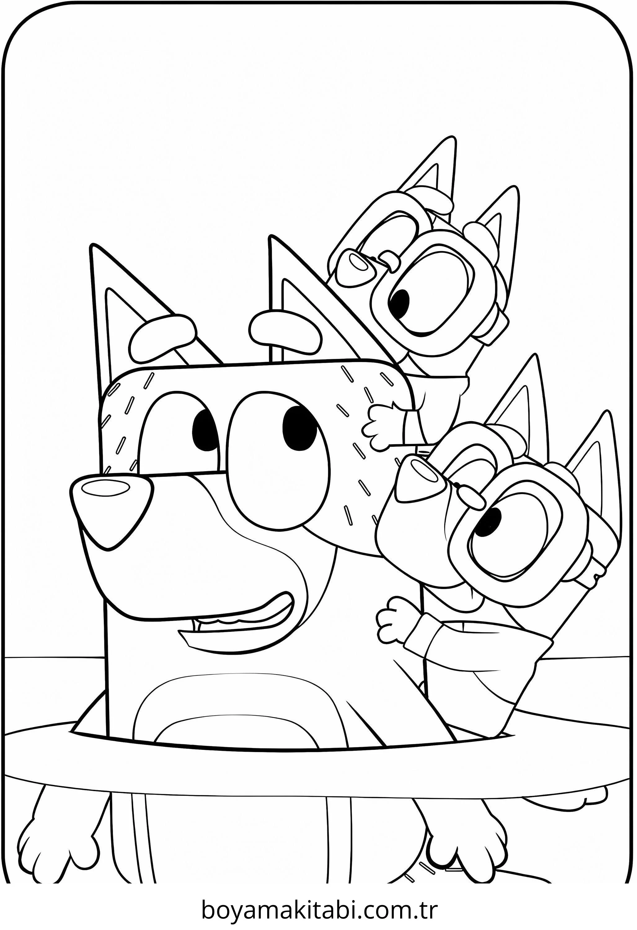 Bluey boyama sayfası – eğitici aktivite, yaratıcılık