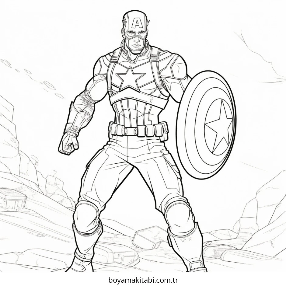 Captain America boyama sayfası – ücretsiz yazdır, boyama etkinliği