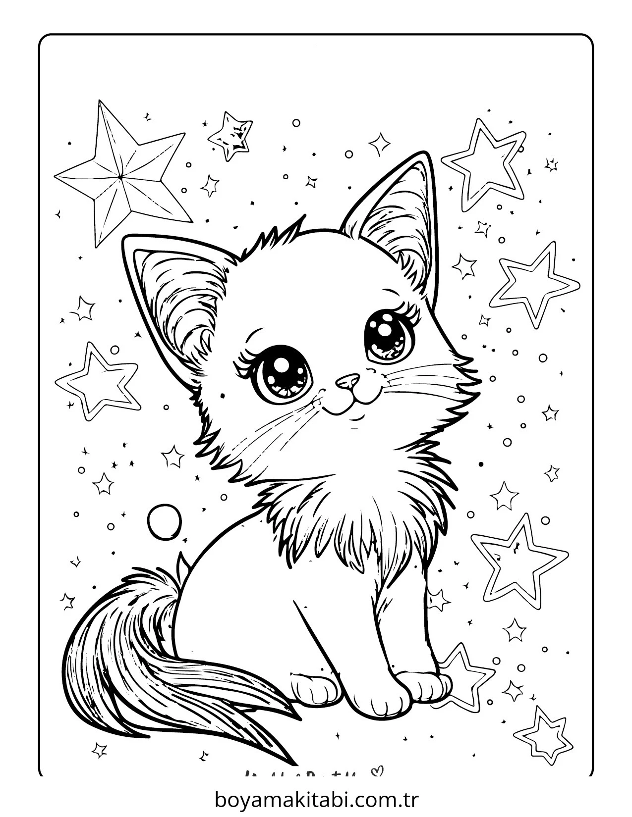 Kedi boyama sayfası #572 – renkli çizimler, dikkat ve odaklanma geliştirir