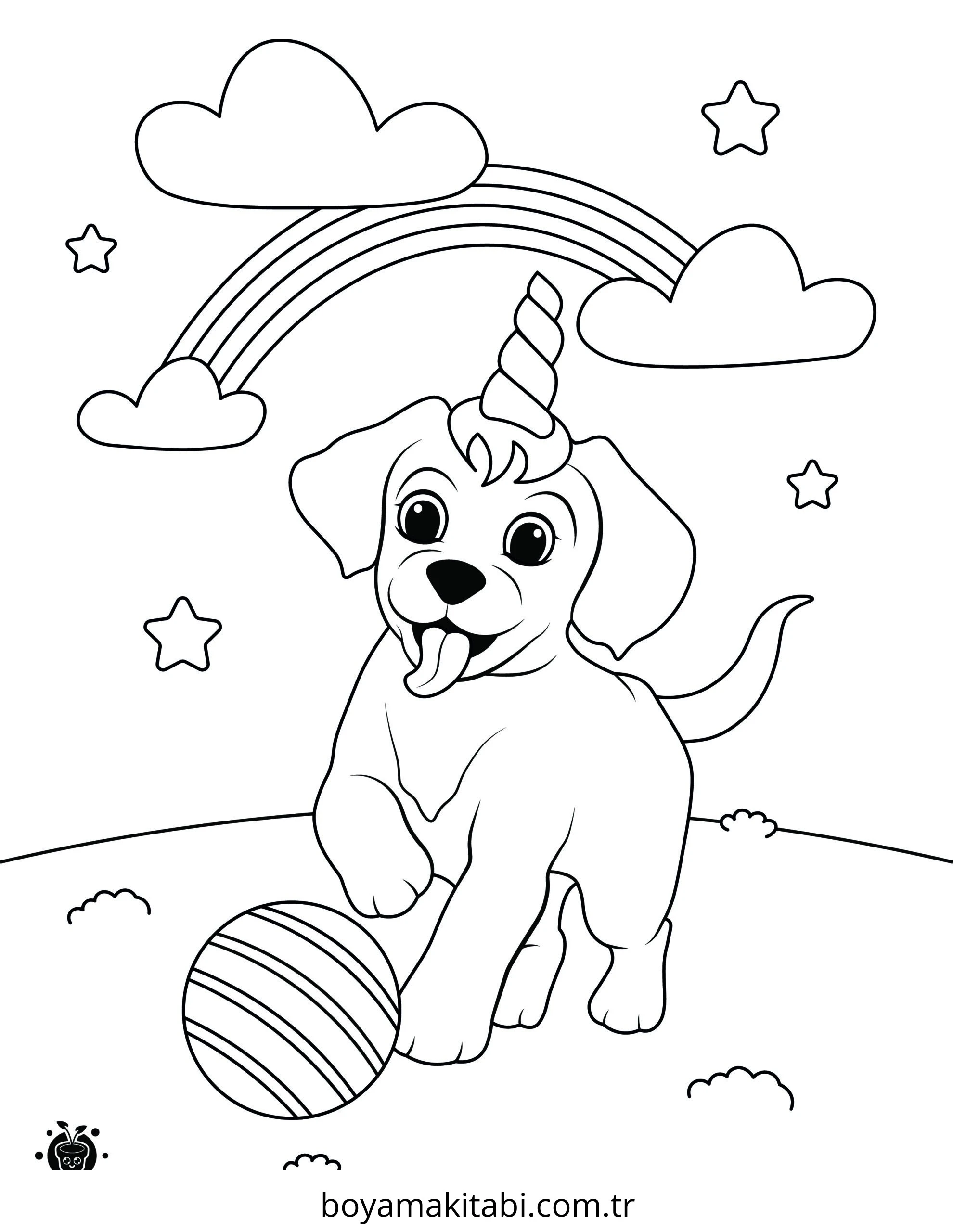 Köpek boyama sayfası #767 – evde etkinlik, anaokulu etkinliği