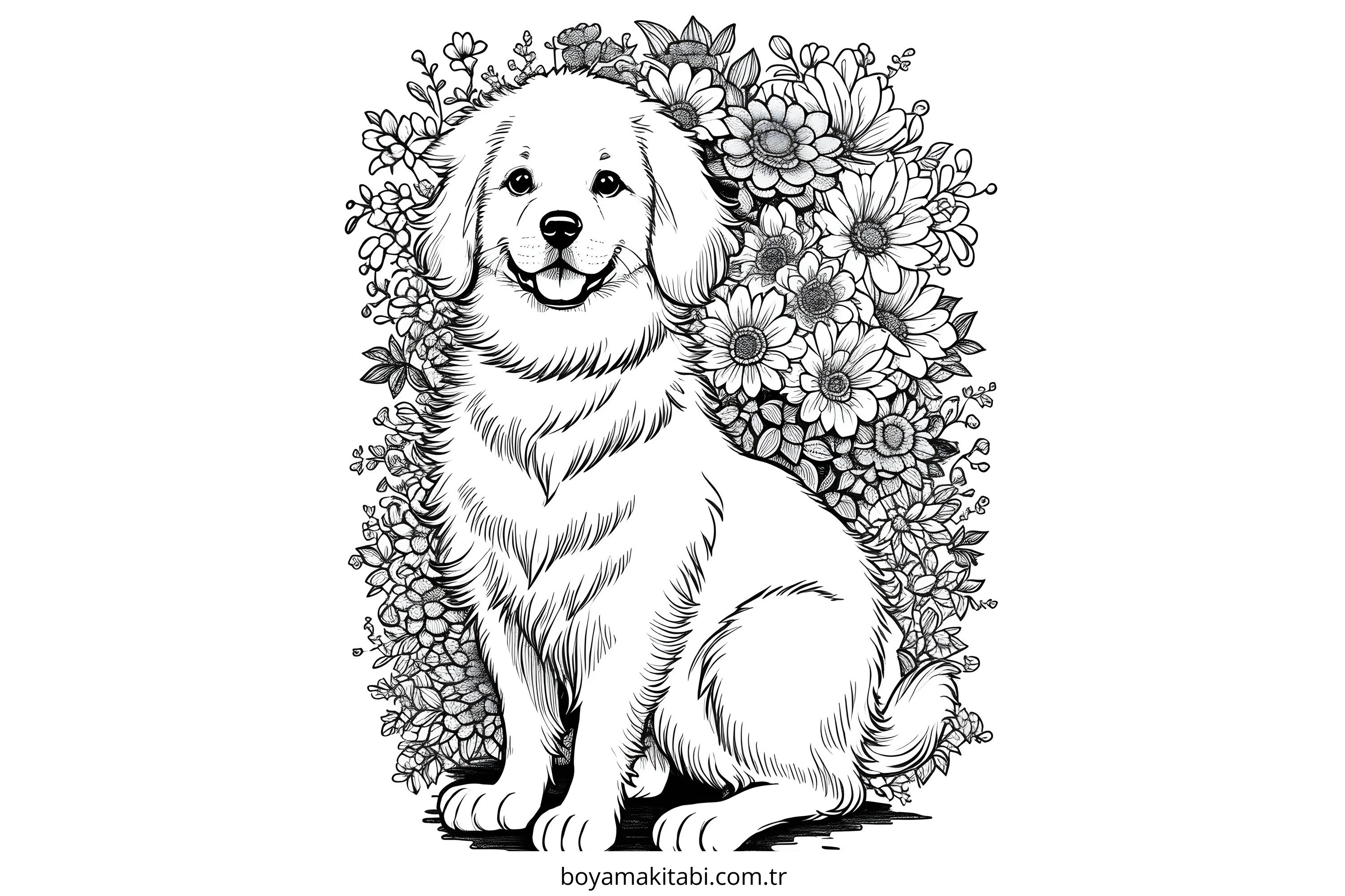 Köpek boyama sayfası – evde etkinlik, ücretsiz yazdır