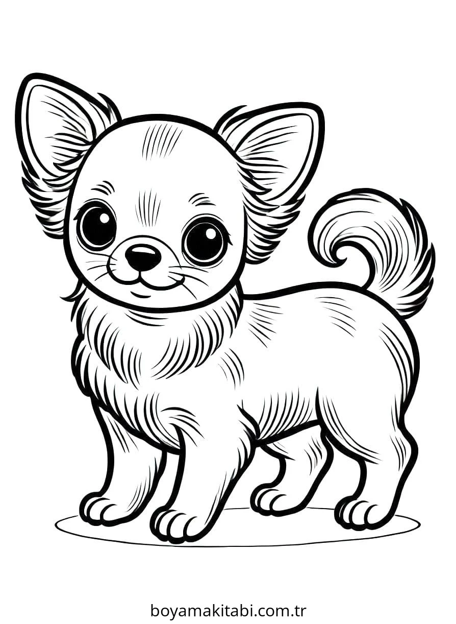 Köpek boyama sayfası #797 – kolay boyama, eğitici aktivite