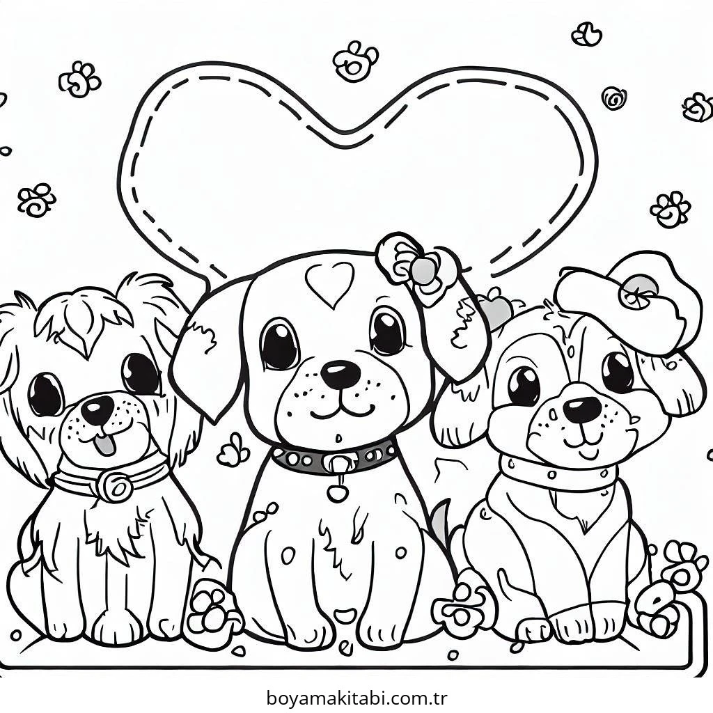 Köpek boyama sayfası #803 – çizgi film temalı, basit çizim