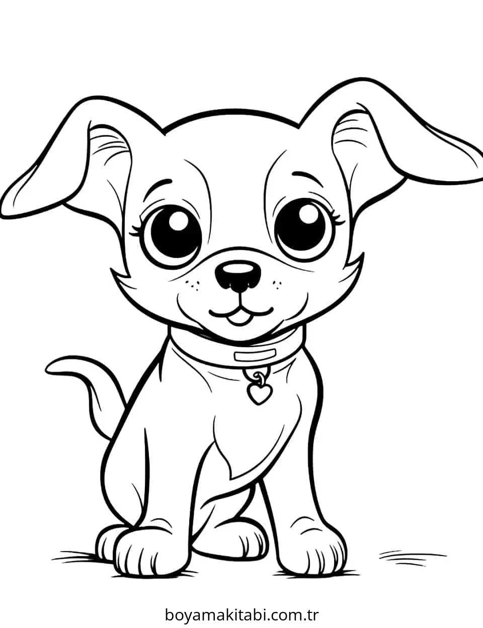 Köpek boyama sayfası #805 – el becerilerini geliştirir, boyama çalışması