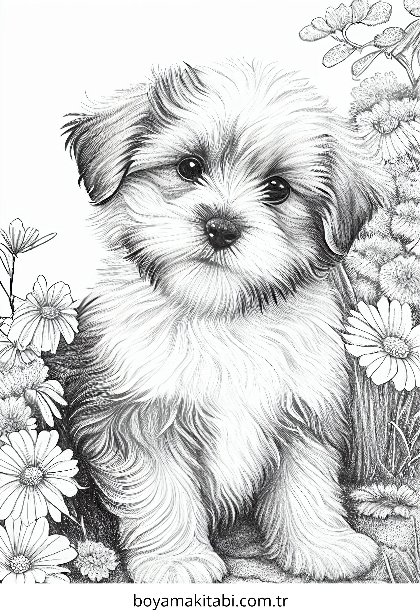Köpek boyama sayfası #816 – aile ile vakit geçirme, renk bilgisini öğretir