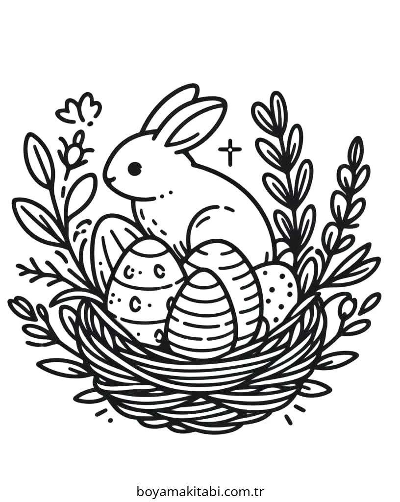 Easter boyama sayfası – yaratıcılığı geliştirir, keyifli zaman