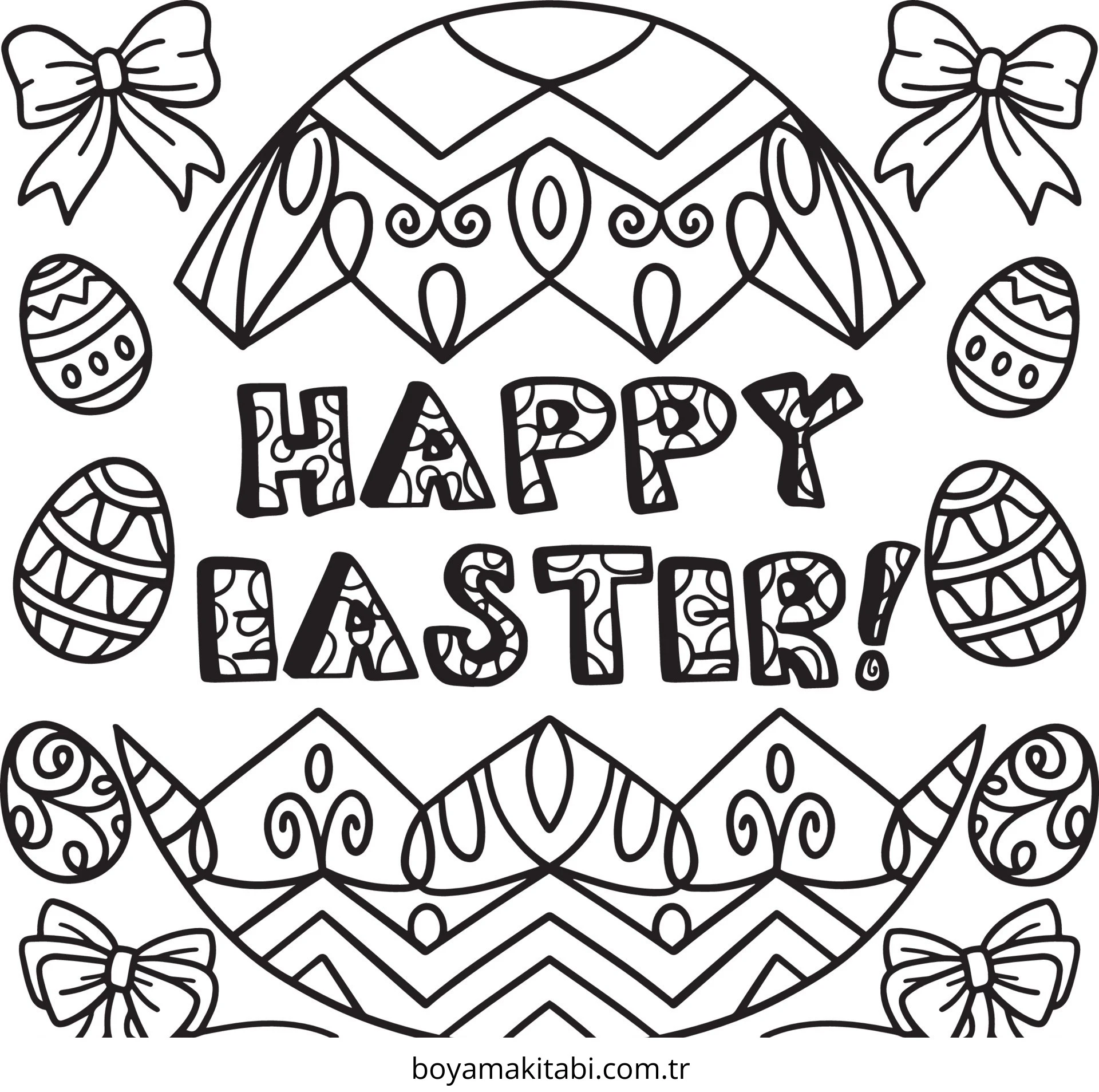 Easter boyama sayfası – renkli çizimler, okul öncesi