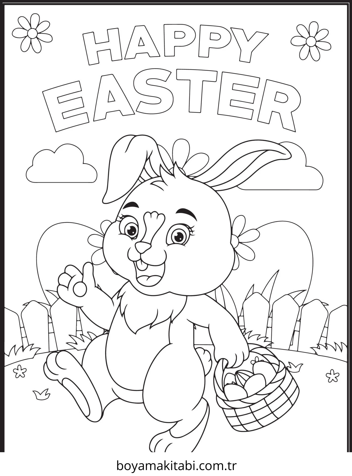 Easter boyama sayfası – okul öncesi, evde etkinlik