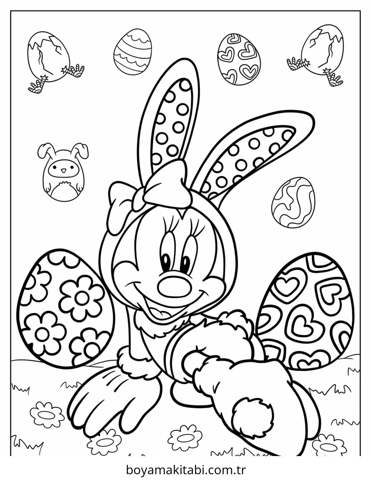 Easter boyama sayfası – sevimli karakter, sanatsal çalışma