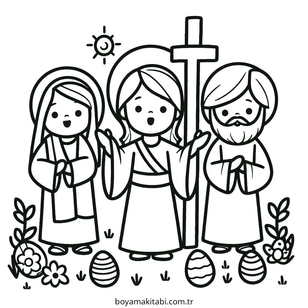 Easter boyama sayfası – sanatsal çalışma, çocuklar için