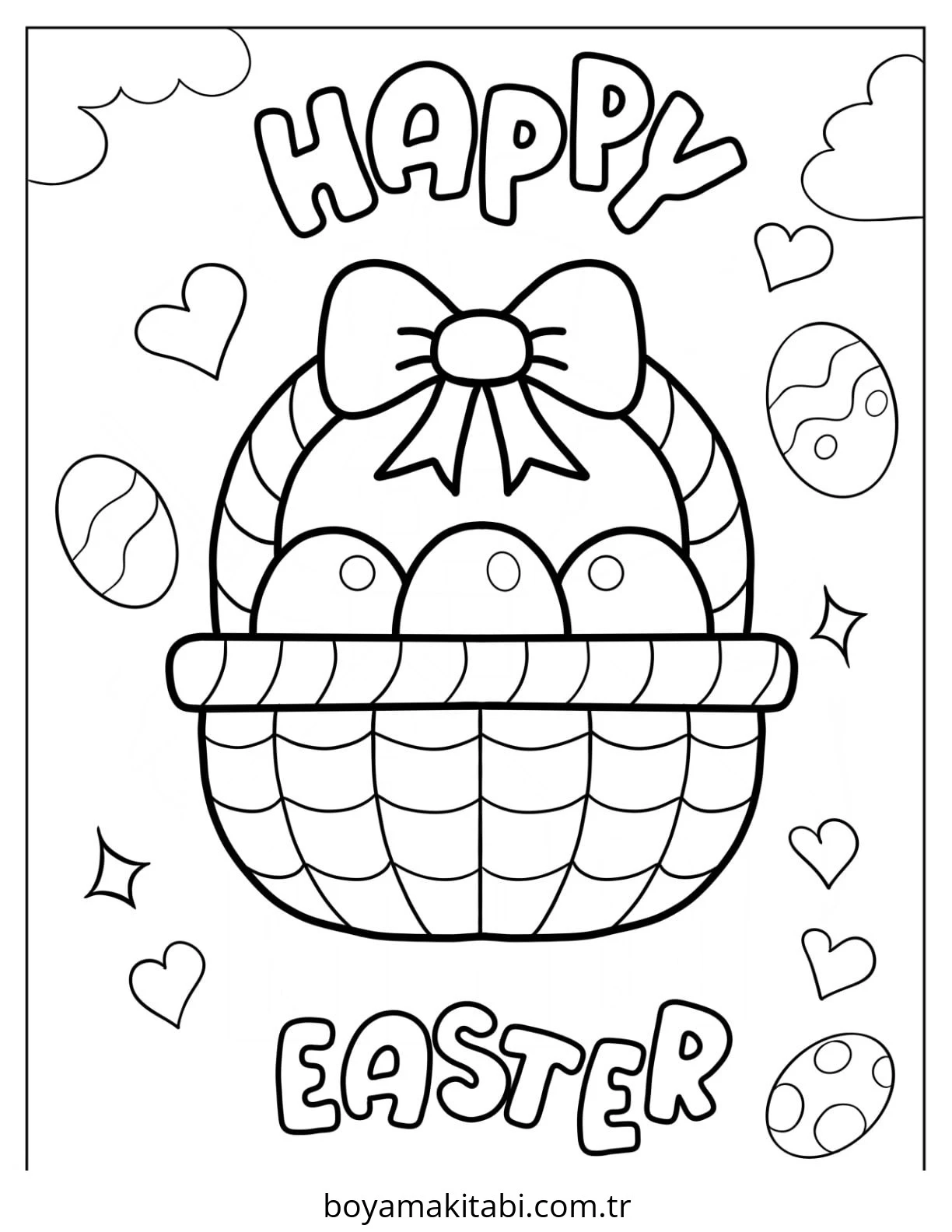 Easter boyama sayfası – boyama çalışması, yaratıcılığı geliştirir