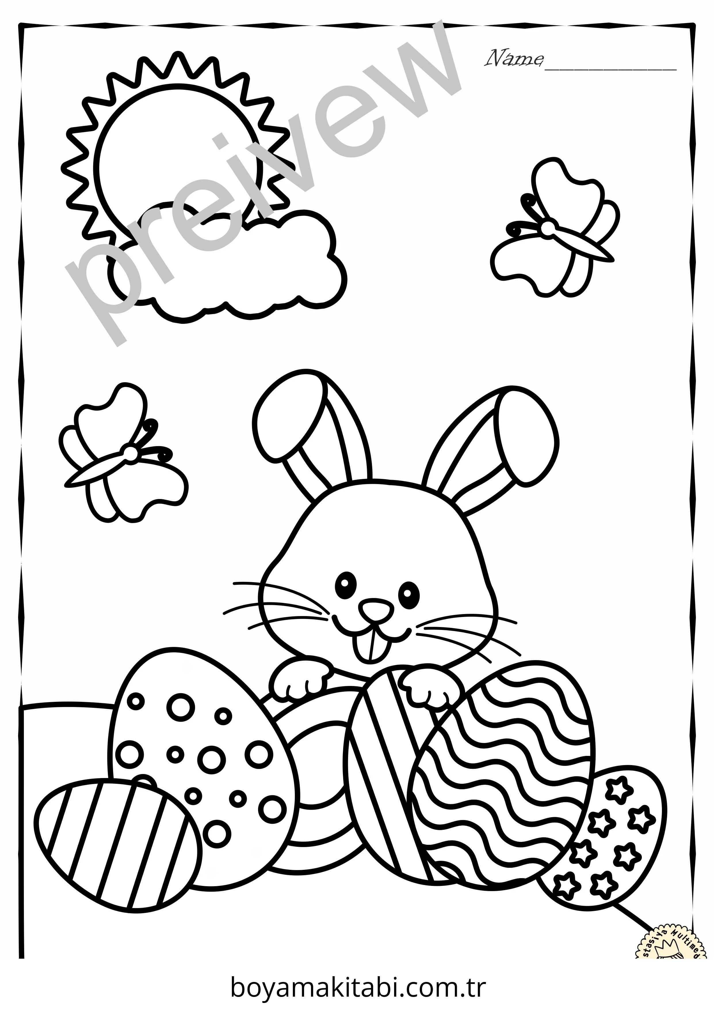 Easter boyama sayfası – okul öncesi, evde etkinlik
