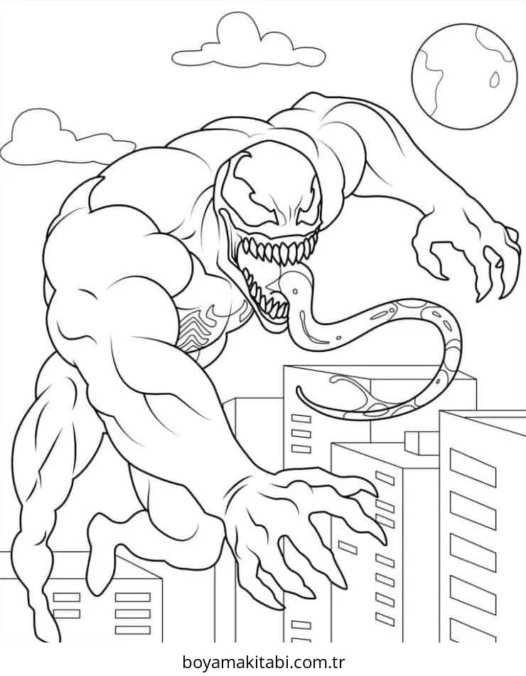 Venom boyama sayfası #35 – sanatsal çalışma, aile ile vakit geçirme