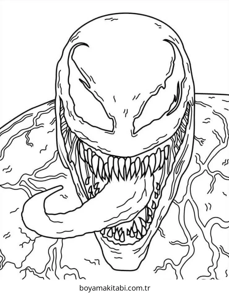 Venom boyama sayfası #47 – motor becerileri destekler, mürekkep tasarrufu sağlar