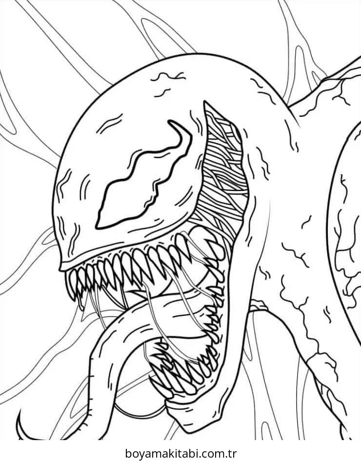 Venom boyama sayfası #56 – günlük etkinlik önerisi, kolay boyama