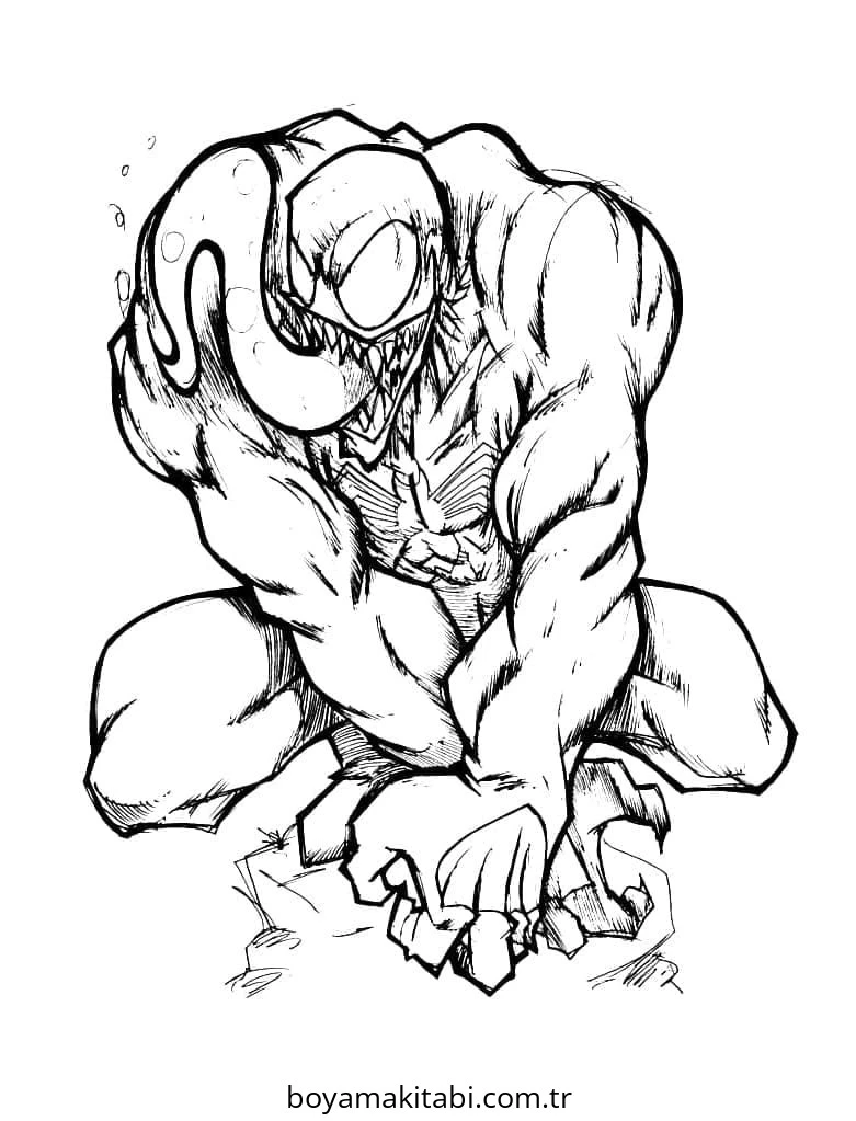 Venom boyama sayfası – okul öncesi, evde etkinlik