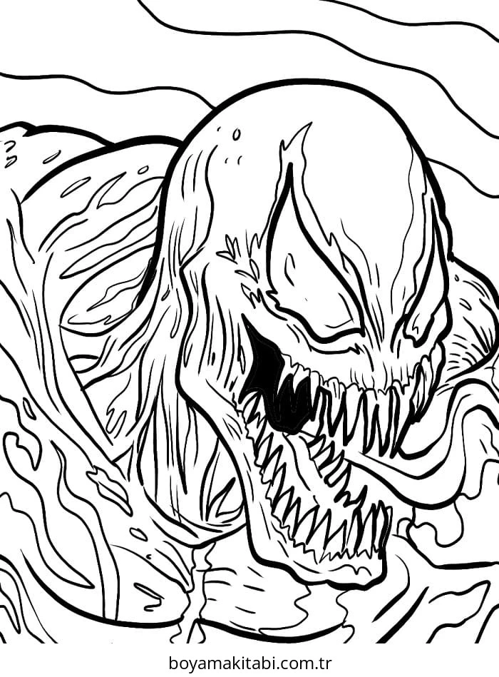 Venom boyama sayfası – el becerilerini geliştirir, boyama çalışması