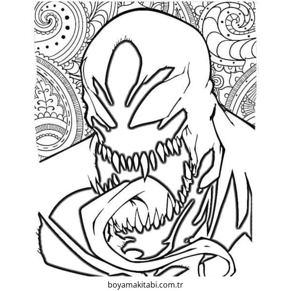 Venom boyama sayfası – sanatsal çalışma, çocuklar için