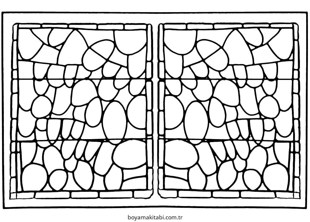 Vitray boyama sayfası – PDF indir, sevimli karakter