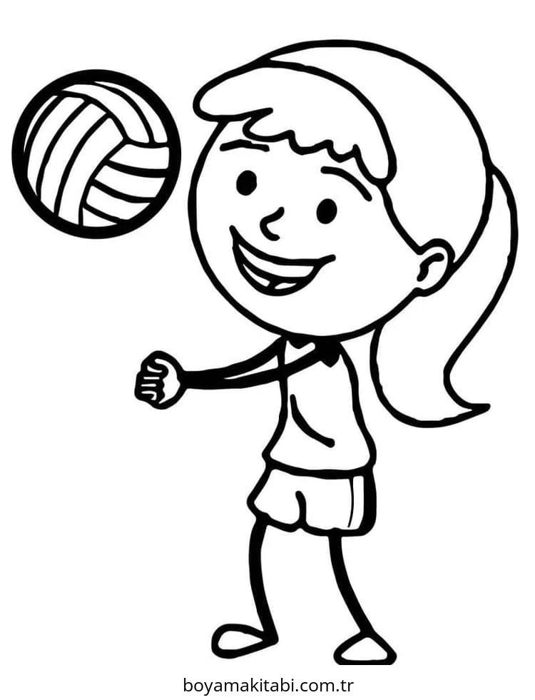 Voleybol boyama sayfası – yaratıcılığı geliştirir, keyifli zaman