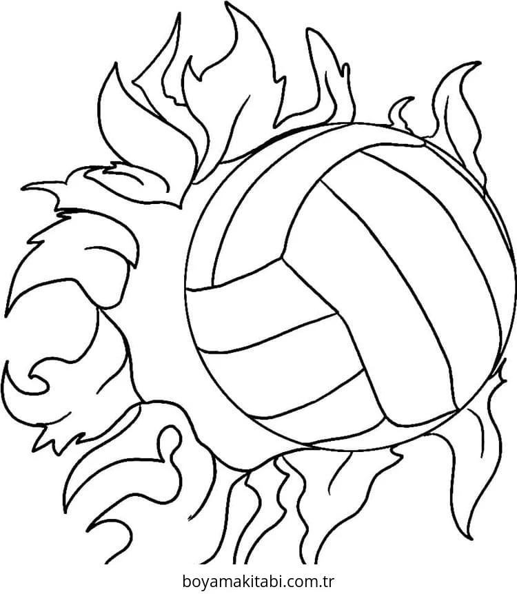 Voleybol boyama sayfası – eğitici aktivite, yaratıcılık