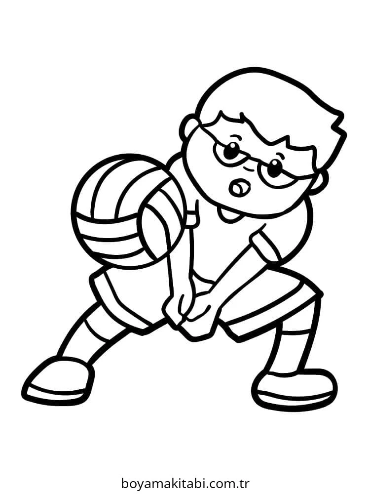 Voleybol boyama sayfası – evde etkinlik, ücretsiz yazdır