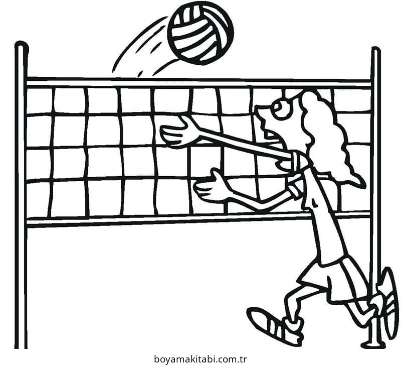 Voleybol boyama sayfası – sanatsal çalışma, çocuklar için
