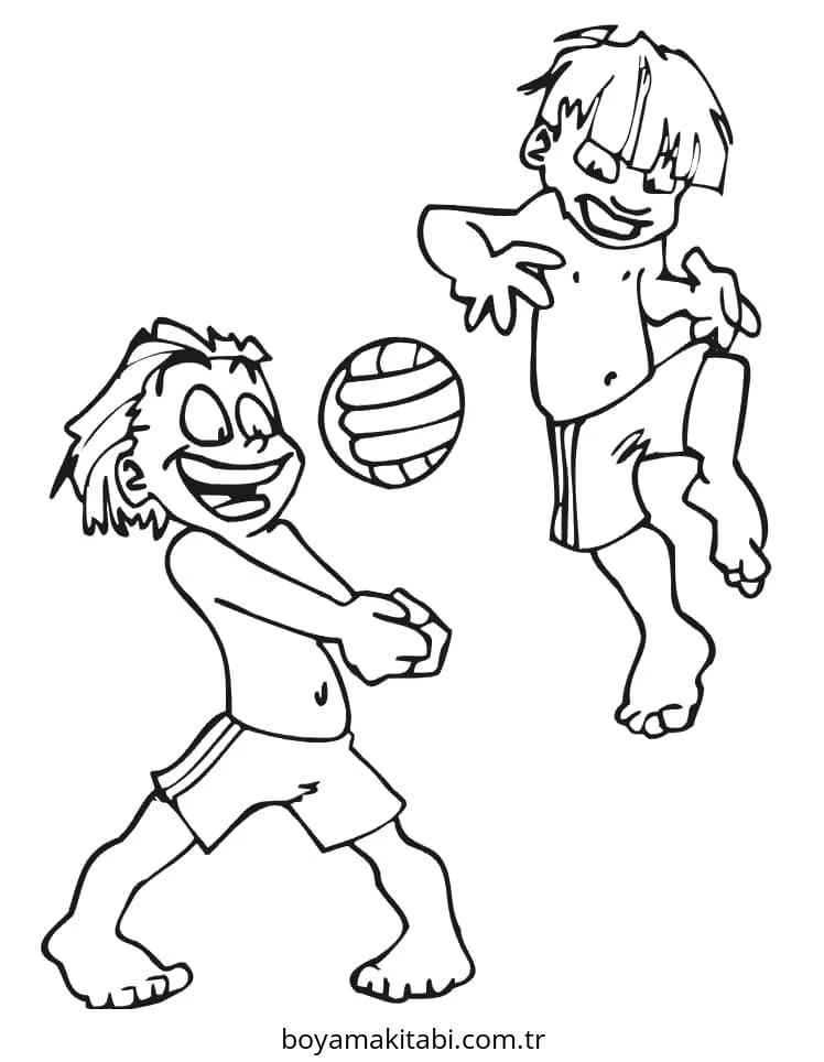 Voleybol boyama sayfası – yaratıcılık, eğlenceli etkinlik