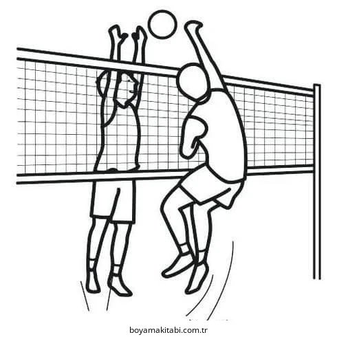 Voleybol boyama sayfası – boyama çalışması, yaratıcılığı geliştirir